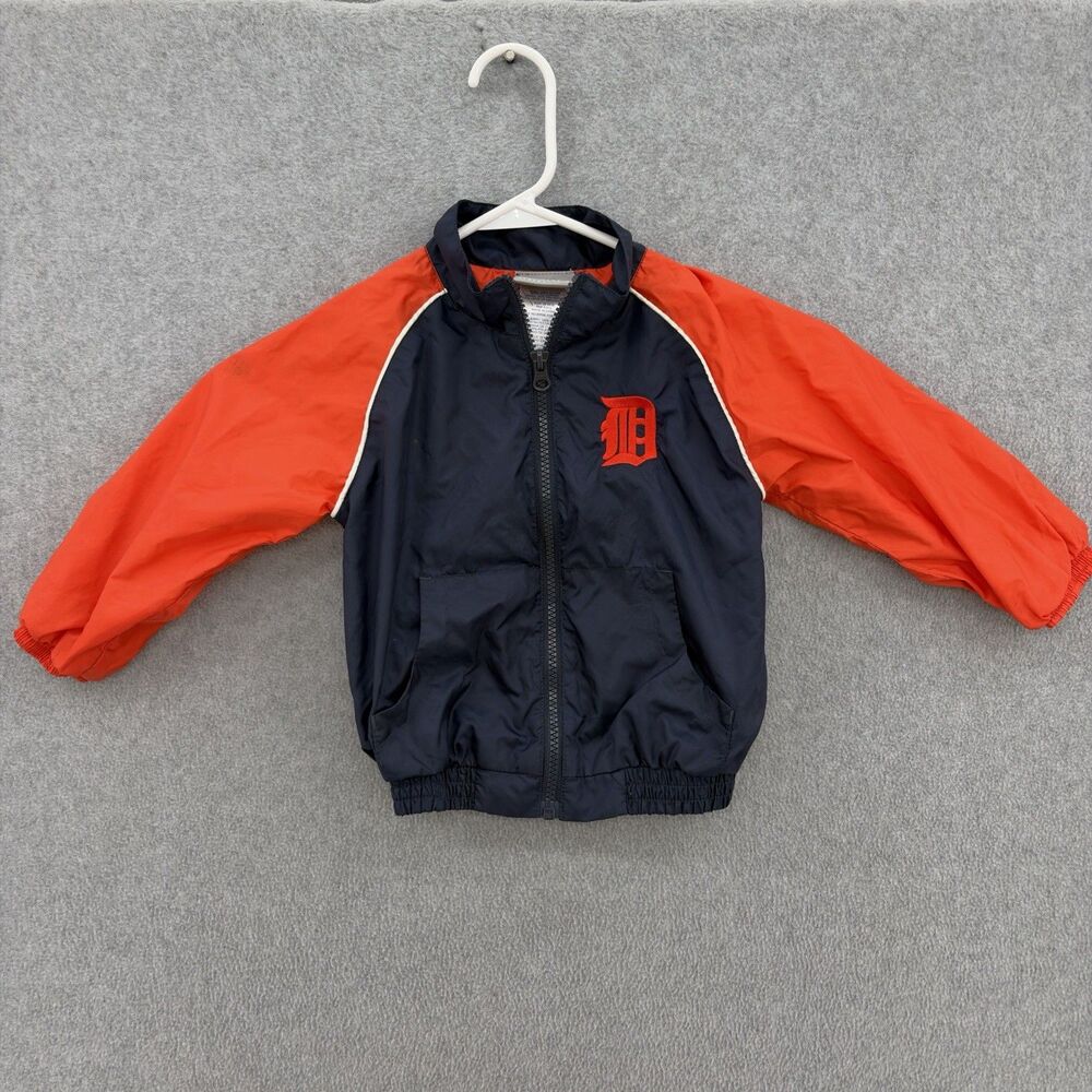 Detroit Tigers MLB Toddler 24M Jacket Navy Orange Full Zip Windbreaker